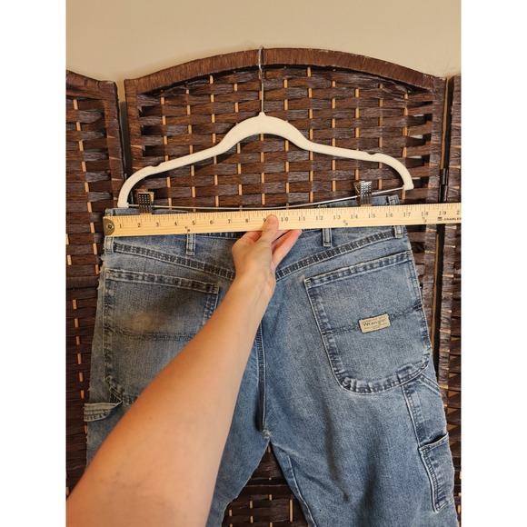 Vintage Wrangler Carpenter‎ Jeans 34x29 Blue Denim Straight Leg Workwear - Picture 13 of 15